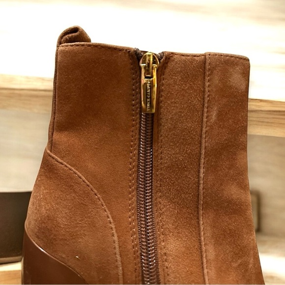 019 Vince Camuto | NWOT $130 Cognac Suede Block Heel Ankle Bootie (Size 7) - Picture 4 of 11